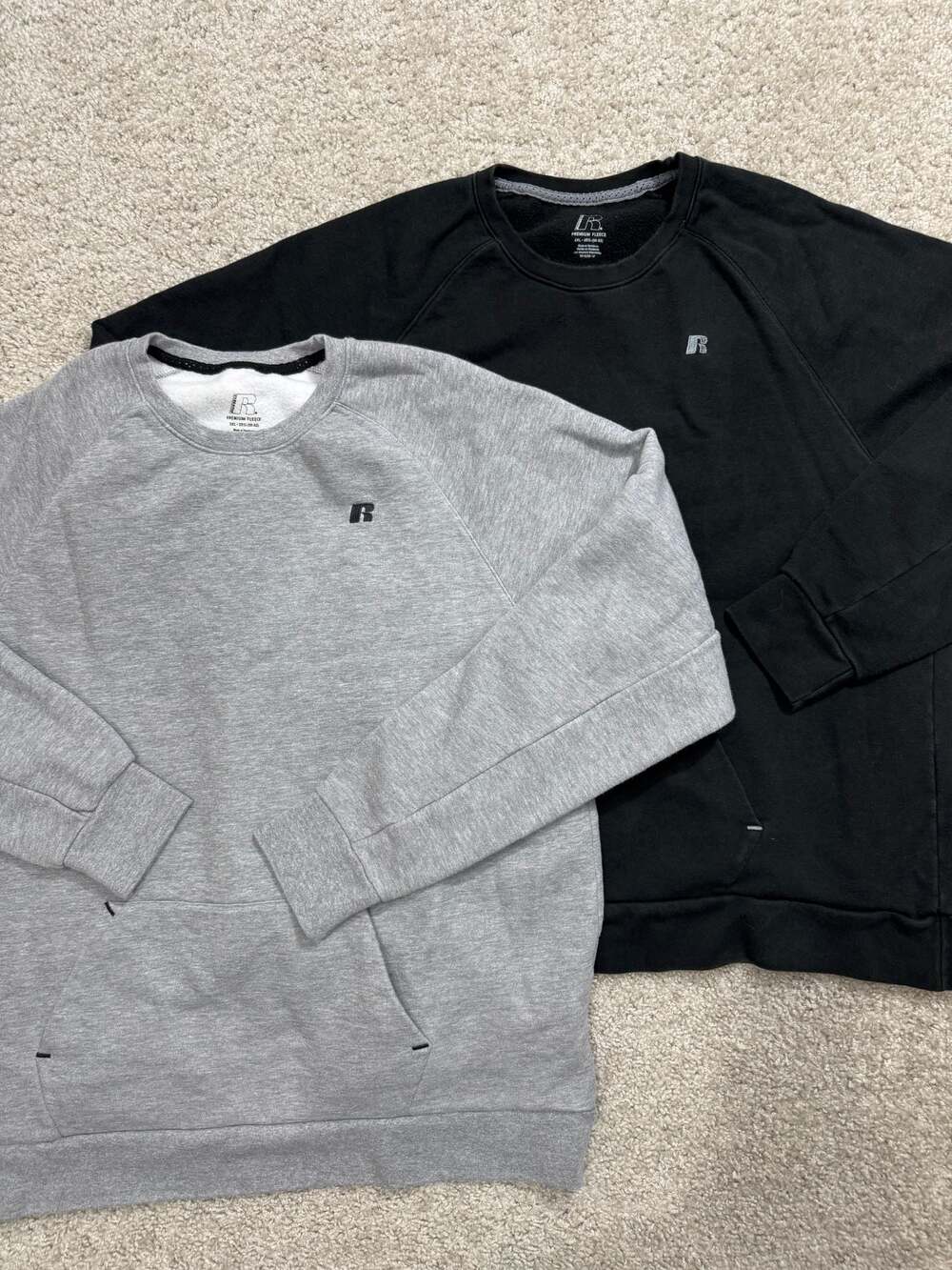 Lot of 2 Russell Athletic Premium Fleece Crewneck Sweatshirts Size 2XL